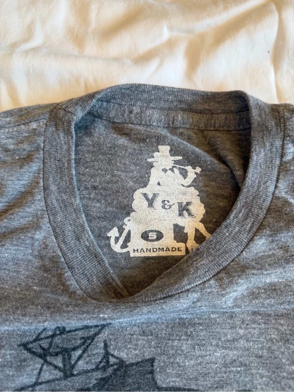 Men's Heather Gray Graphic Crew Tee with Nautical Mermaid Print PTown Mass - Picture 3 of 3